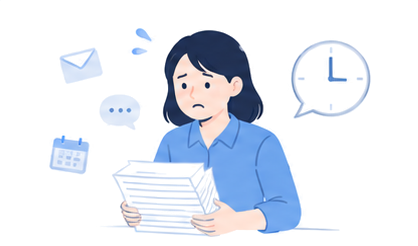 書類に追われる担当者